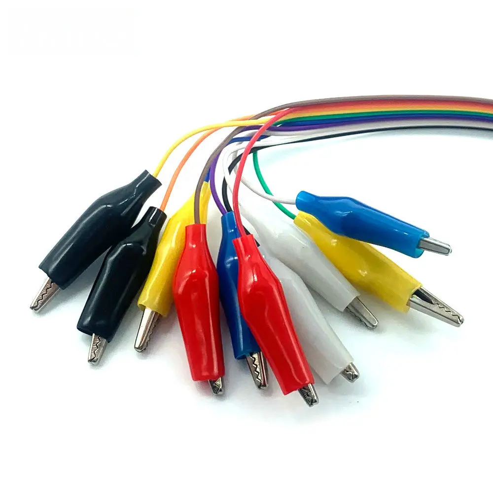 20cm 30cm 10pin Double-end Alligator Clips jump Wire Male Female Crocodile Clip Test Lead Jumper Wire Line Cable DIY Connection