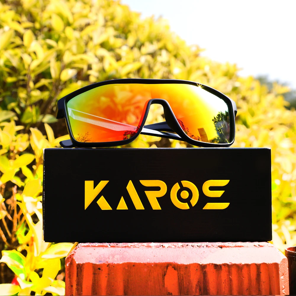 

KAROS Classic Square Fashion Sports Sunglasses Patterned Temples Unisex for Cycling Hiking Travel Perfect Gift With Box