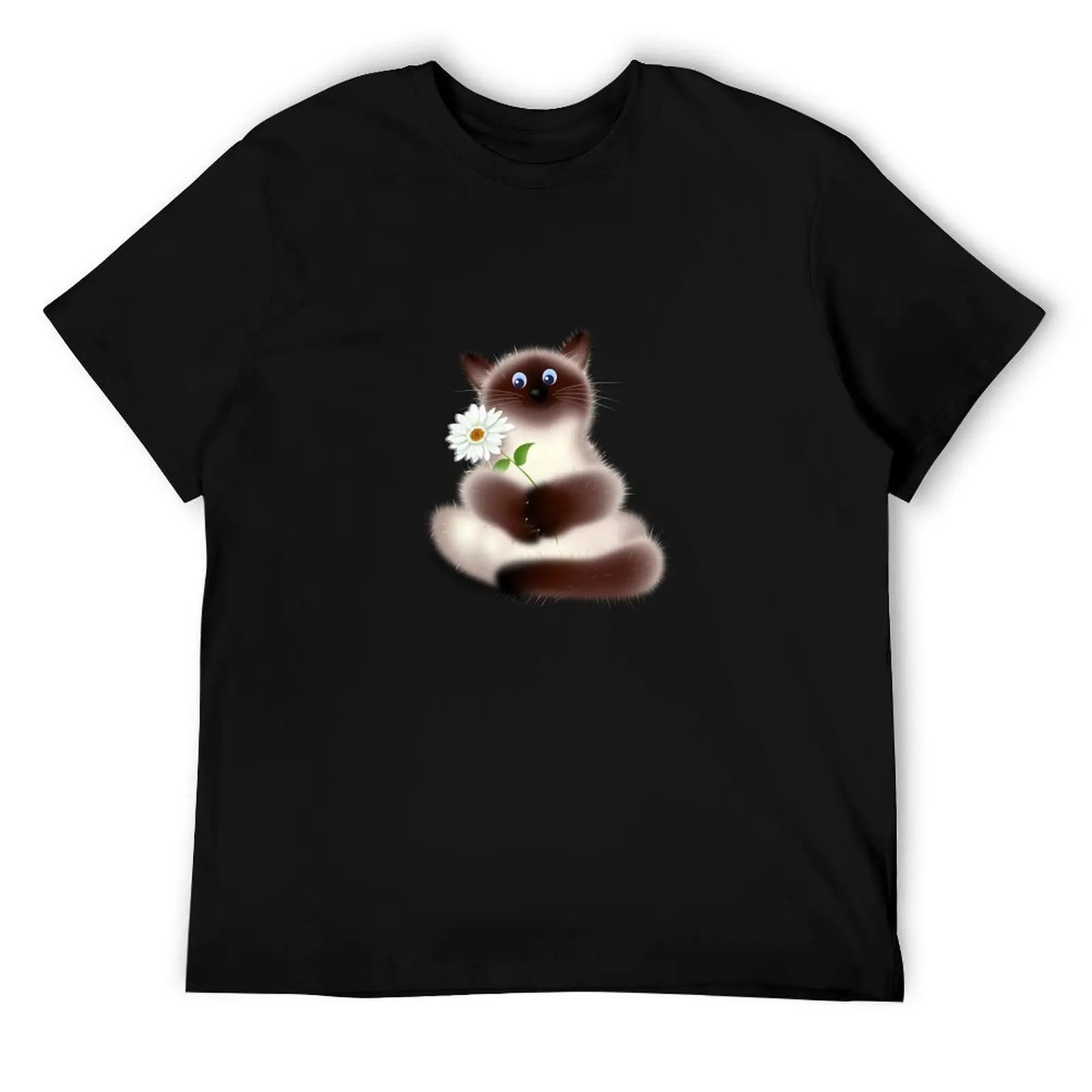 

Himalayan Cat with Flower T-Shirt funny t shirts cotton man t shirt heavy cotton T-Shirt