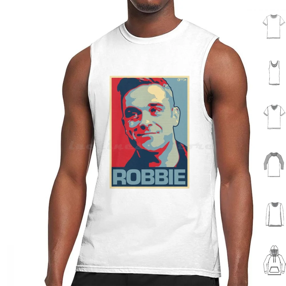 Robbie Tank Tops Print Cotton Fathersday Mothersday Birthday Shepard Fairey Music Band England Pop Take That Gary Barlow