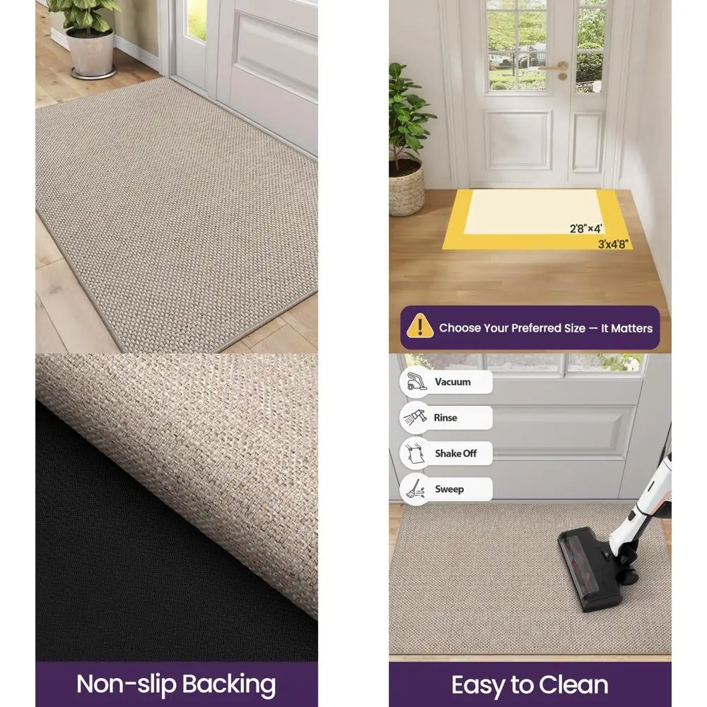 

Резиновый дверной коврик для входа, 35x56, нескользящая подложка, грязезащитный, тонкий и низкопрофильный, впитывающий и легко чистится.