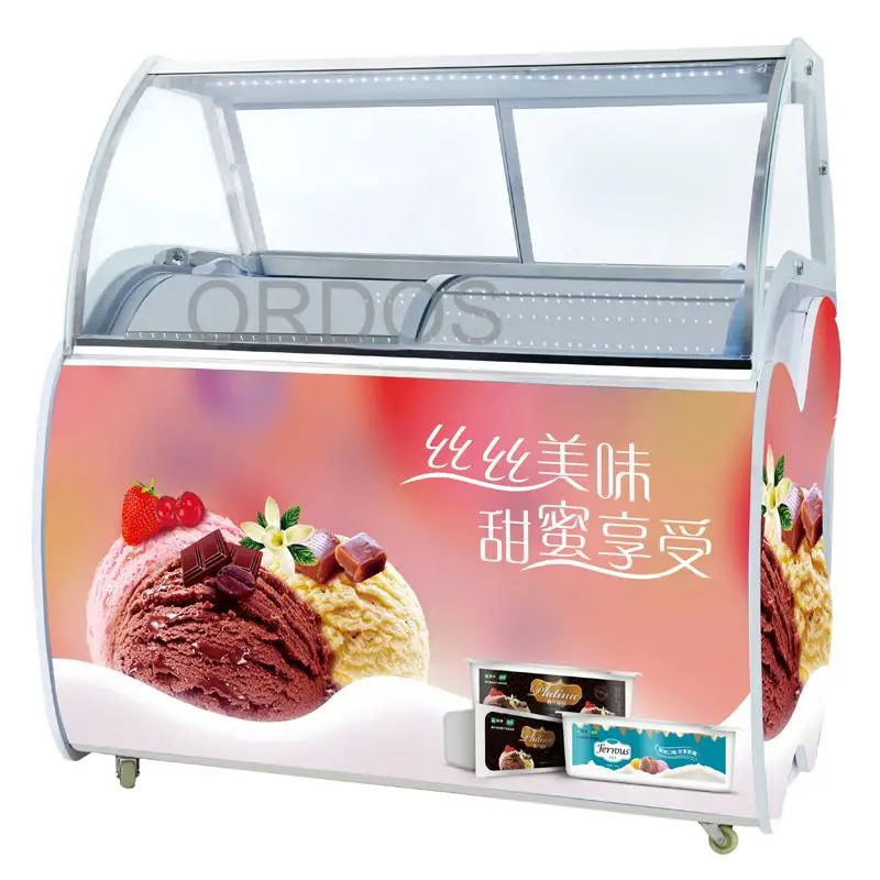 Outdoor Ice Cream Sales Display Cabinet Popsicle Machine Glass Door Refrigerator Factory Direct Sales Factory Price