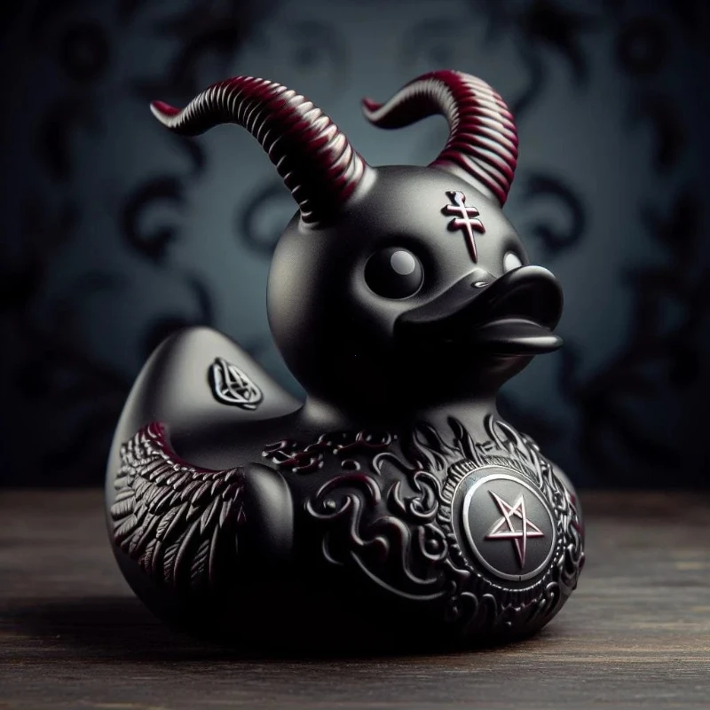 Death Rock Duck Statue Devil Duck Ornament Mysterious Devil Elements Dashboard Car Interior Decoration Car Accessory