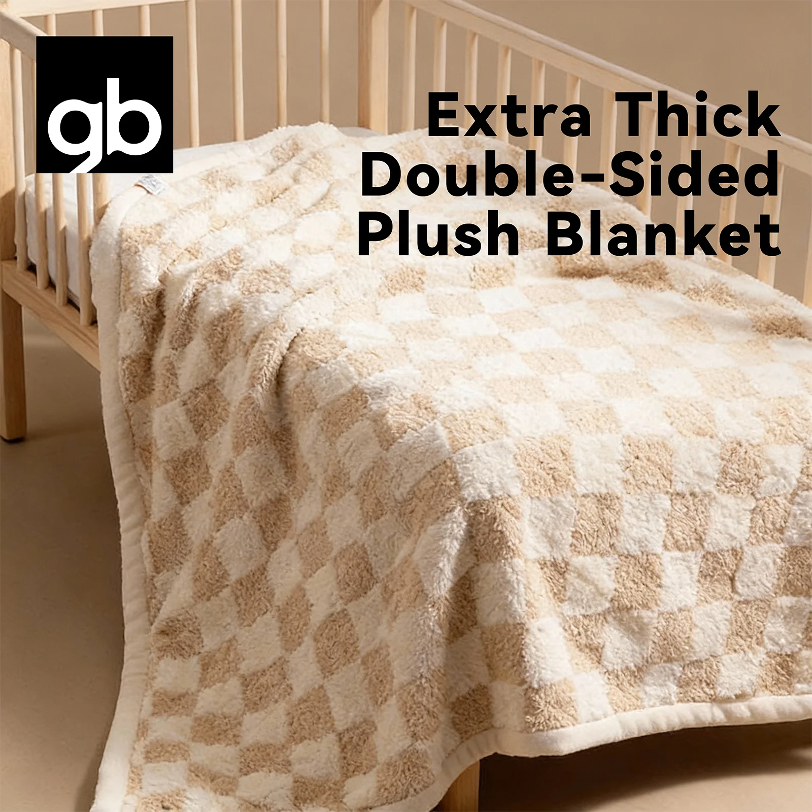 بطانية قطيفة مزدوجة الجوانب للأطفال من gb: ألياف دقيقة فائقة النعومة مع ربط معزز مقاس 3 سم للدفء الذي لا يهرب