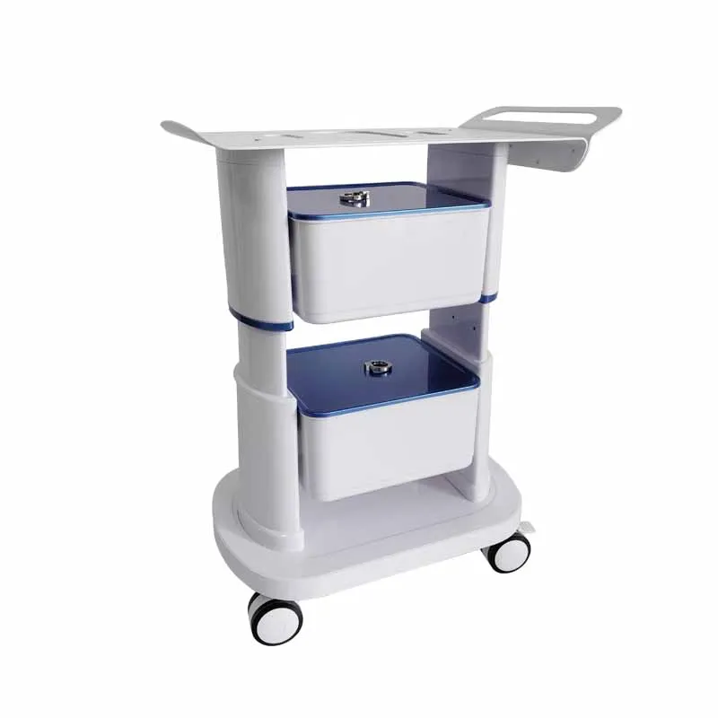 

Good Quality Beauty Equipment Barbershop Stand Tool Hair Salon Multi-function Double Drawer Storage Organizer Trolley Cart