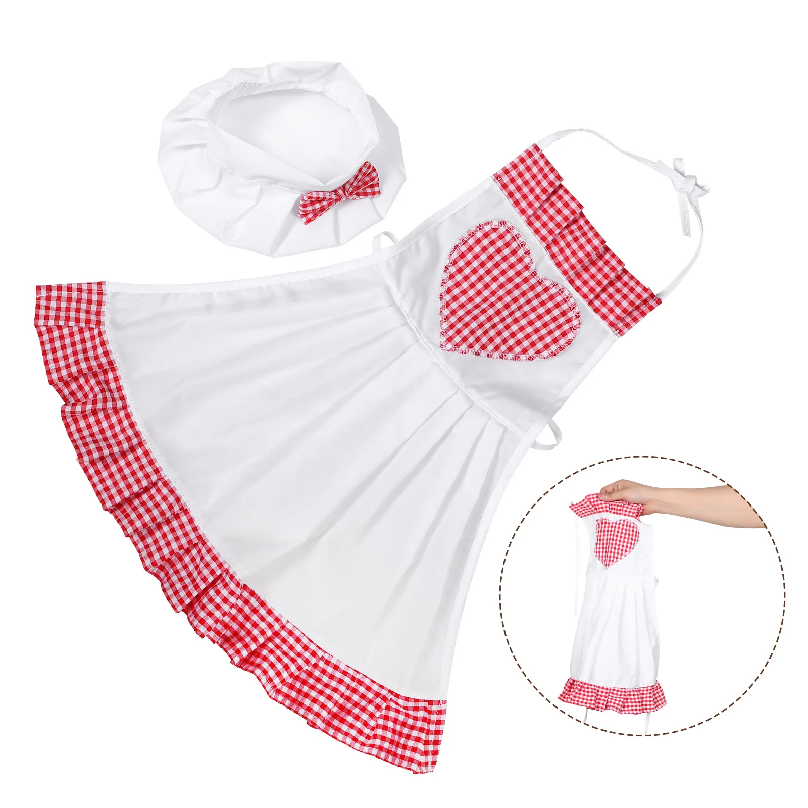 

1 комплект, костюм шеф-повара для малышей, детский фартук, шляпа шеф-повара, реквизит для фотосъемки новорожденных, уникальный наряд для фотосессии на 100 дней, кухонный фартук для детей