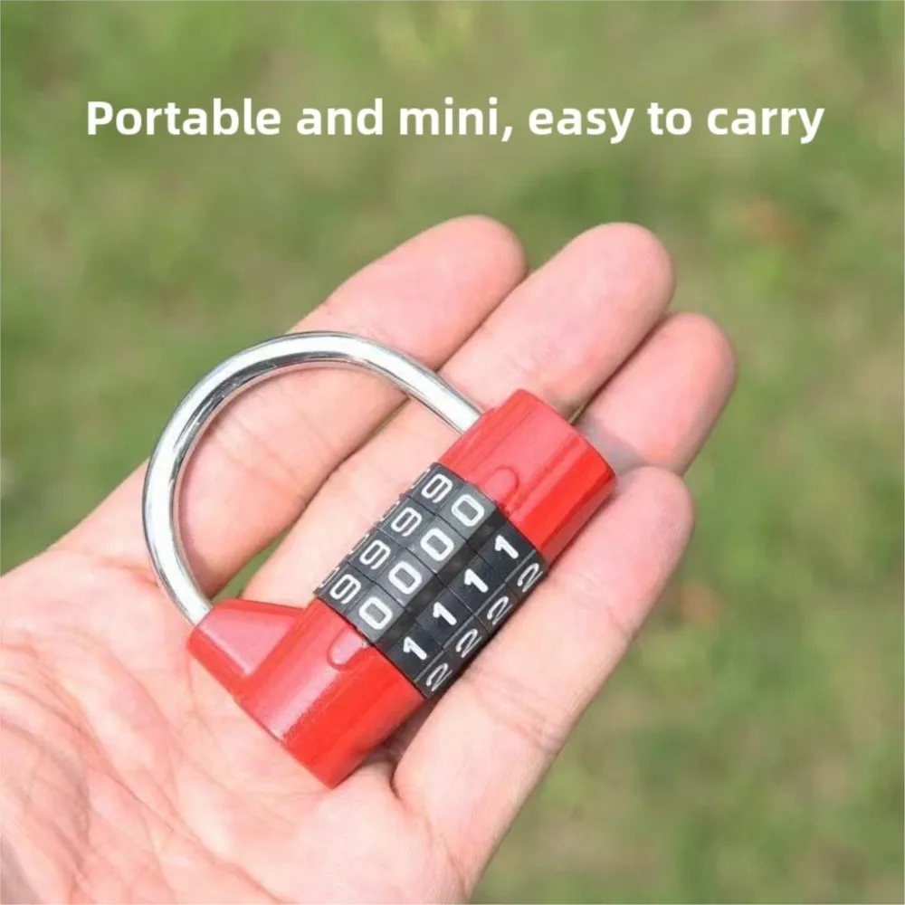 قفل آمن بكلمة مرور مكون من 4 أرقام، مناسب للدراجات والدراجات النارية وقفل السلة وقفل الباب والنافذة وفرامل القرص وقفل الخوذة #3