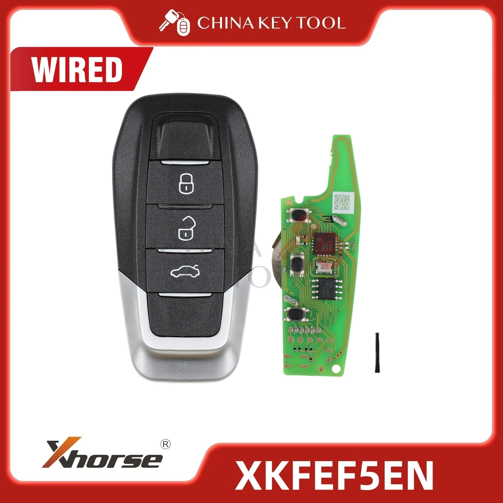 Xhorse FA.LL Folding Type Wired Remote Key 3 Buttons Bright Black XKFEF5EN