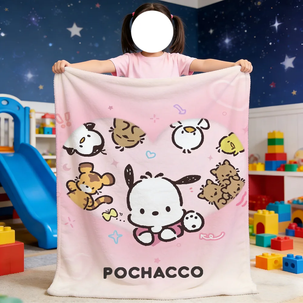 

Милое мультяшное одеяло P-Pochacco, мягкое одеяло для пикника, кровати, дивана, дома, спальни, уютное, теплое, комфортное