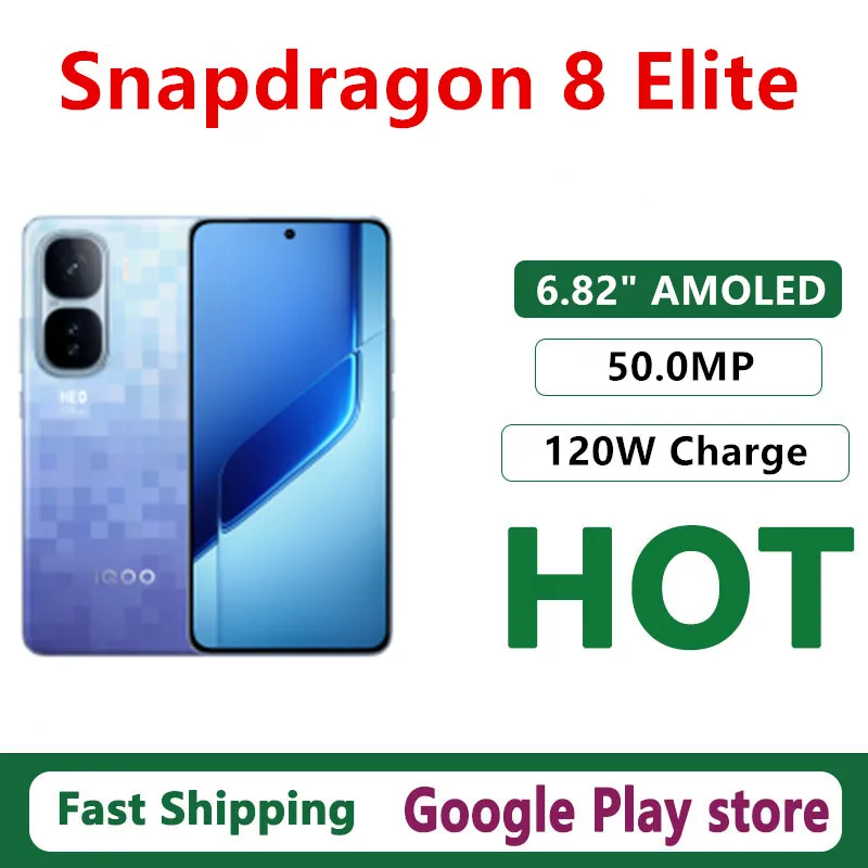 هاتف محمول Vivo Iqoo Neo 10 Pro Plus الأصلي Snapdragon 8 Elite Android 15.0 OTA 6610mAh 50MP 6.82 "AMOLED 144HZ 120W Charge