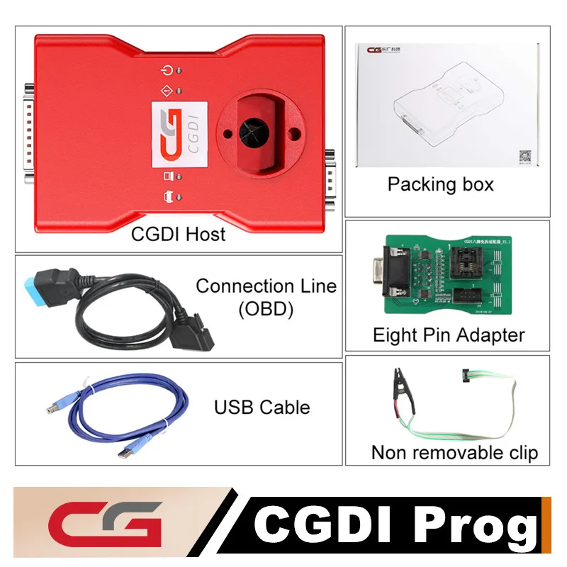 CGDI Prog for BMW MSV80 Auto Key Programmer for BMW FEM/EDC Function Get Free Reading 8 Foot Chip Free Clip Adapter
