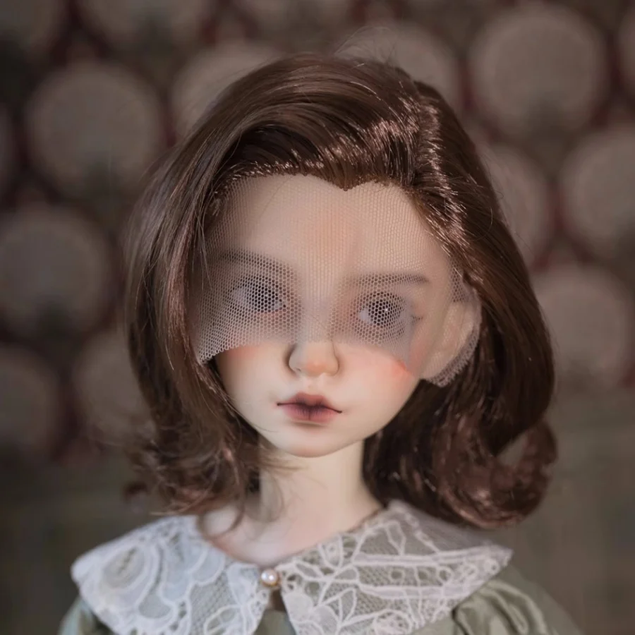 

bjd Doll wig is suitable for 1/3 1/4 1/6 size beauty tip part wig Soft silk hand hook hair medium short hair doll accessories