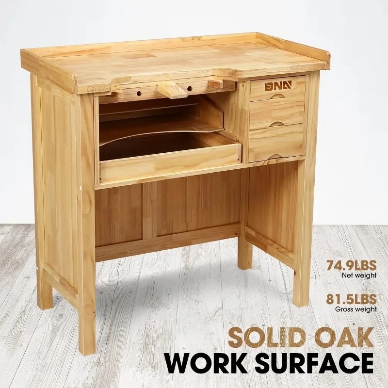 High Quality Heavy Duty Wood Workbench, for Workshop, Garage, W/Adjustable Handle