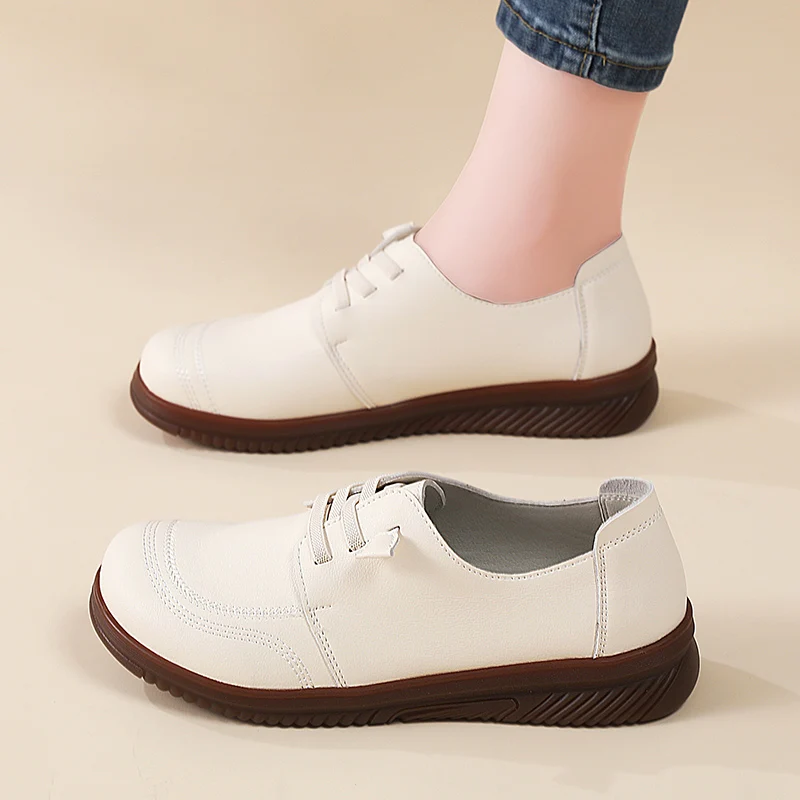 أحذية الأم الجديدة للربيع والخريف خفيفة الوزن وغير رسمية ومريحة وعصرية مصنوعة من الجلد الطبيعي بنسبة 100% للنساء #6