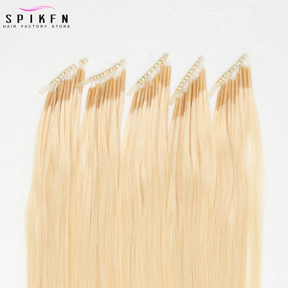 

8D Human Hair Extensions Blonde 12" 16" 20" Nano Ring Link Extensions 0.6g/s Machine Remy Human Microlink Beads Hair 30G