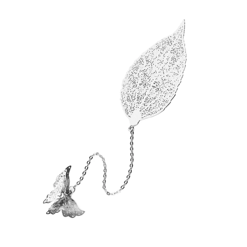 Penanda Logam Hadiah Alat Tulis Anak Portabel Dekorasi Buku Bentuk Daun Kreatif Perlengkapan Siswa