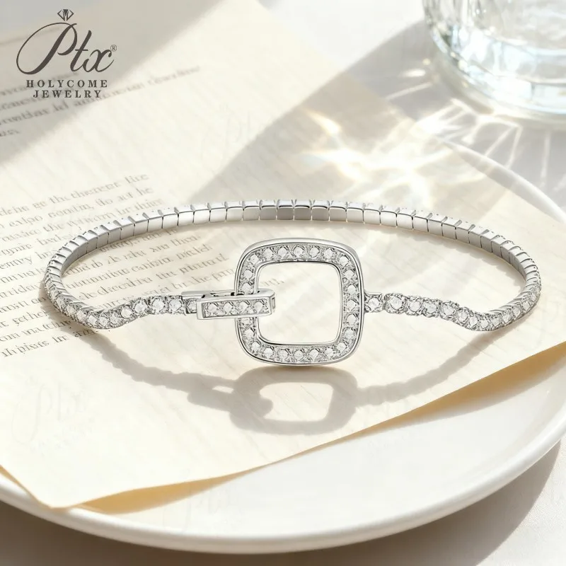 Elegant Moissanite Round Cut Bracelets with Multi-Style Lock Designs Offering Versatile Fashion and Radiant Shine for Women’s