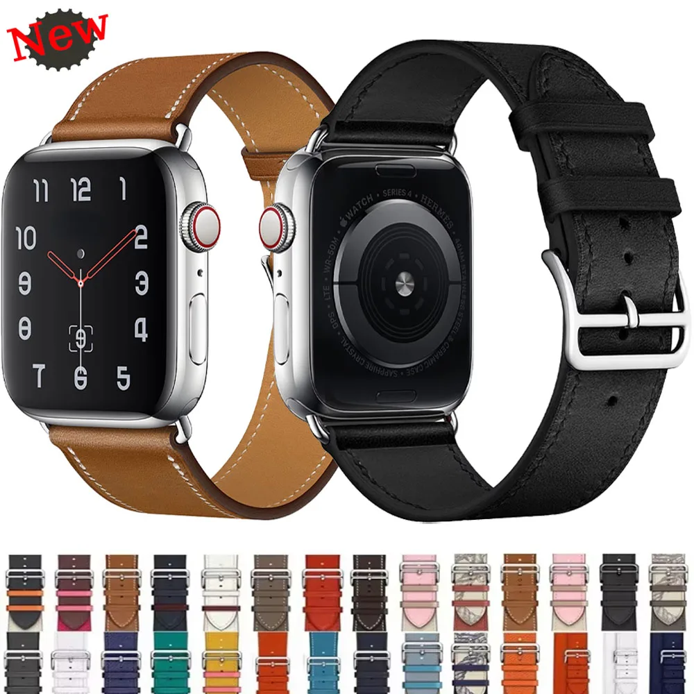 

Leather Strap For Apple Watch Ultra 49mm 10 46/42mm High-end Luxury Breathable Band For 9 8 7 6 5 4 SE 44mm 42mm 40mm 45mm 41mm