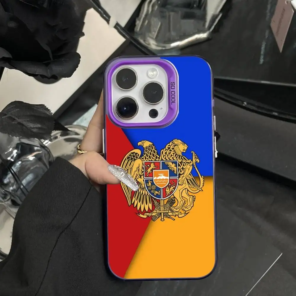 Armenian Passport Art Phone Case For iPhone 16,15,14,17,13,12,11,XS,Mini,Pro,SE,MAX Purple Matte Silicone Cover #6