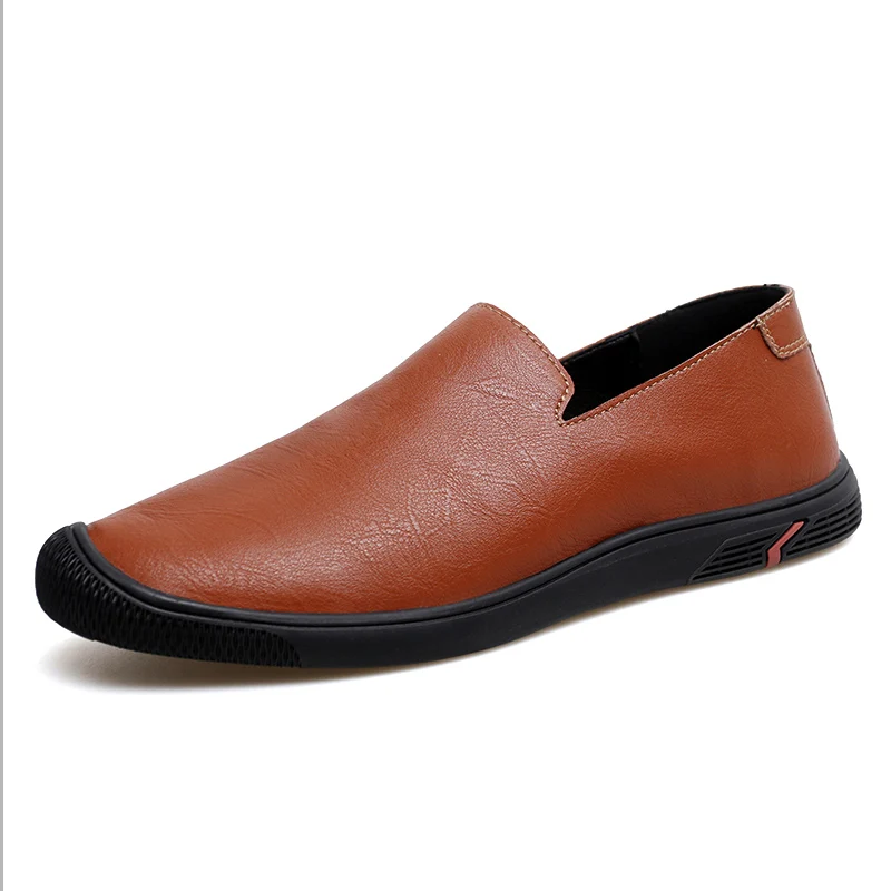 

Men Genuine Leather Loafers Non Slip Walking Flats Breathable Outdoor Slip on Casual Shoes for Male Work Office Driving Sneakers