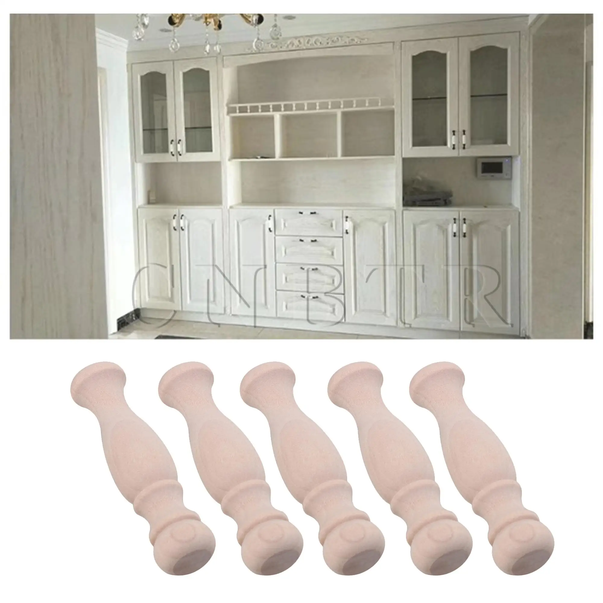 CNBTR 50Pieces Unpainted Wood Baluster Spindles for DIY Supplies 2.76 x 0.71 Inch