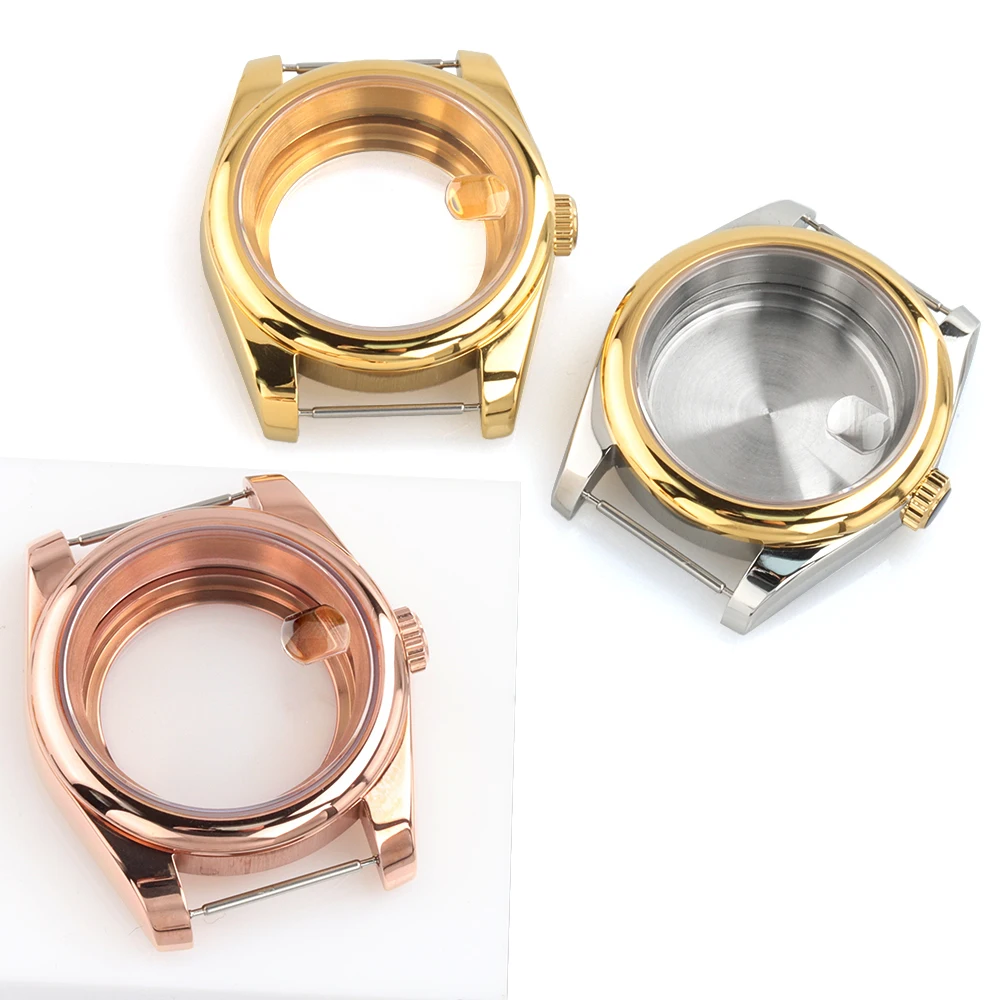 

Round Edge 36mm 39mm Case NH35 Sapphire glass Men's Watch Case For Seiko NH35 NH36 Automatic Movement 28.5mm Dial DATEJUST Case