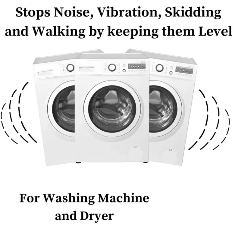 Silicone Anti-Vibration Pads for Washer and Dryer, Strong Suction Cup Non-Slip Feet, Noise Reducing Heightening Shock Absorber