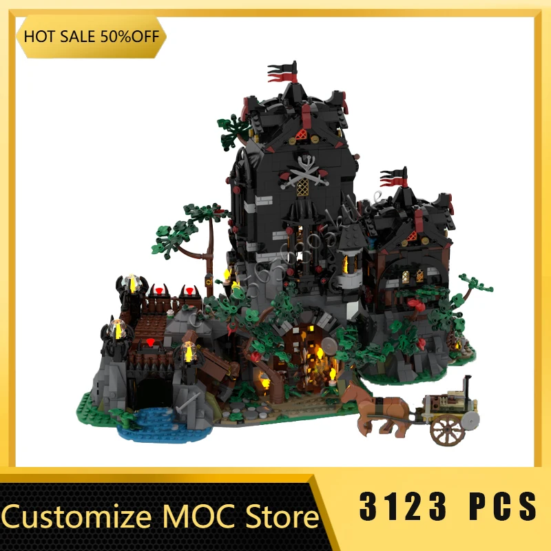 New Model 3123 Pcs Customize MOC Creative Wolf King's Lair Building Model Building Blocks Sets Assembly Bricks Toys Kids Gifts