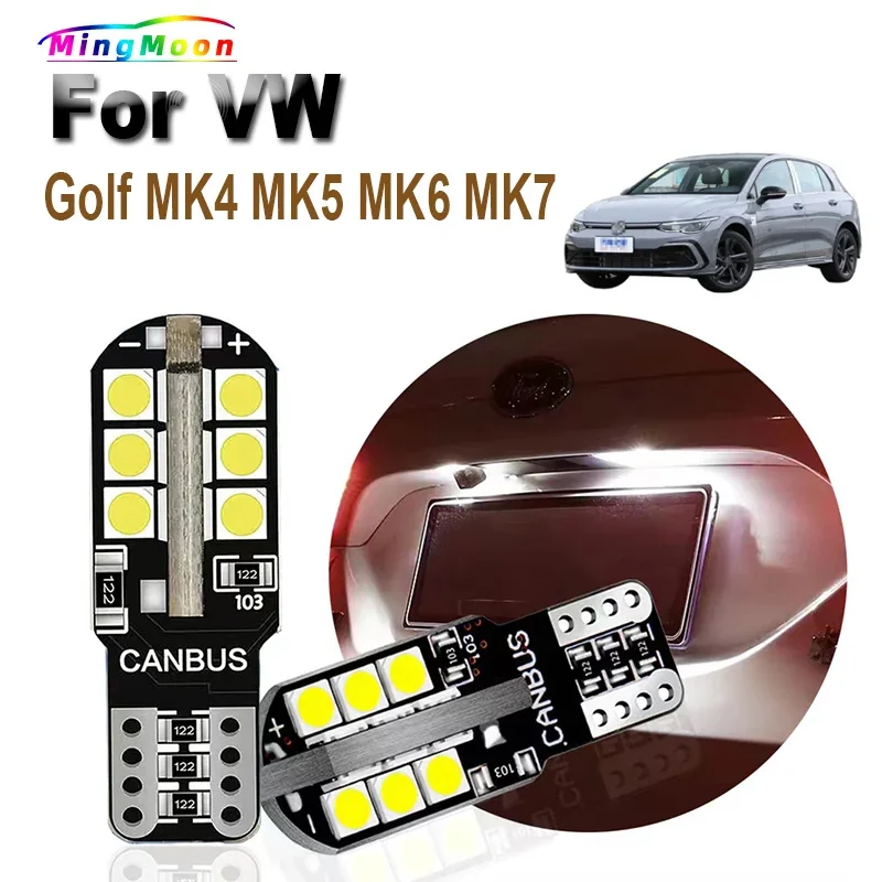 2Pcs T10 Car LED Bulbs License Plate Parking Lamp For Volkswagen VW Golf 4 5 6 7 MK4 MK5 MK6 MK7 Interior Lights