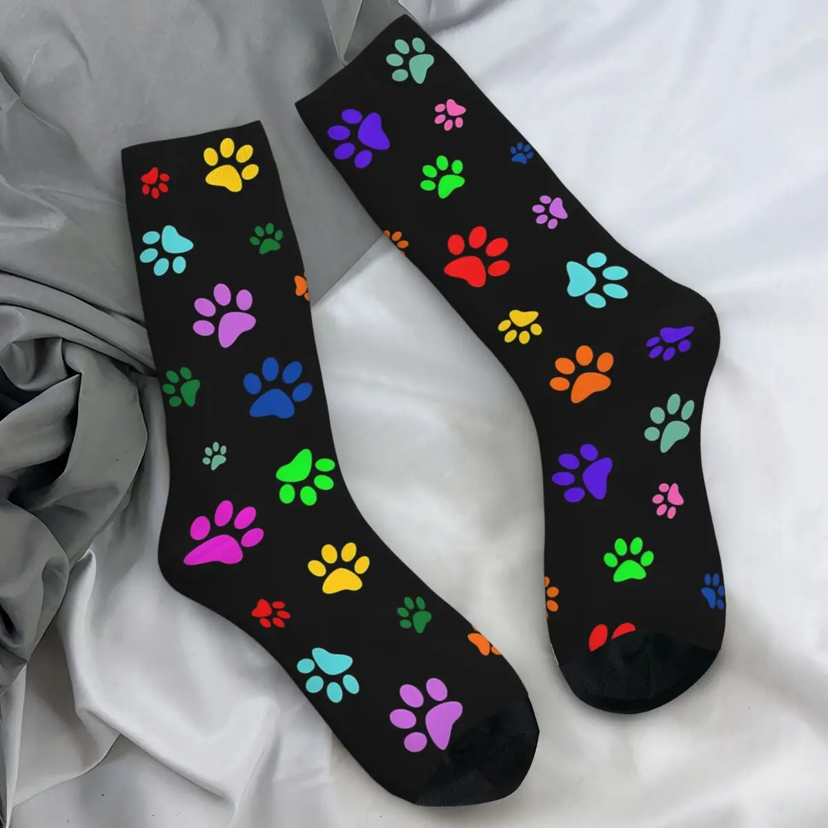 

Мужские носки, чулки с принтом собачьей лапы, зимние готические теплые мягкие носки, противоскользящие носки для бега на заказ