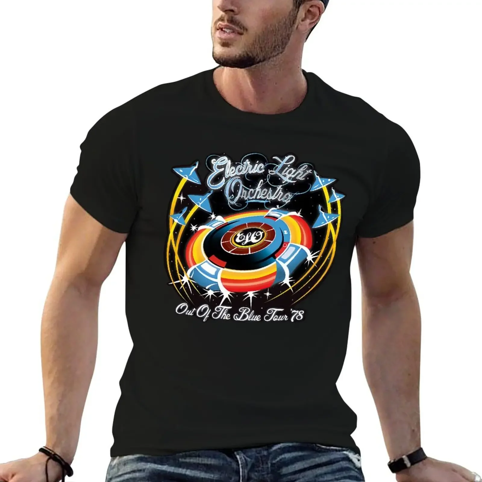 

éléctric light órchéstrá T-Shirt funny meme t-shirts anime tshirt plain t shirts men