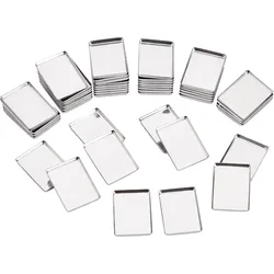 50pcs Empty Metal Pans Rectangle Palette Pans 0.8 x 1.1 Inch Eyeshadow Blush Lipstick Organizer Make Up Tins