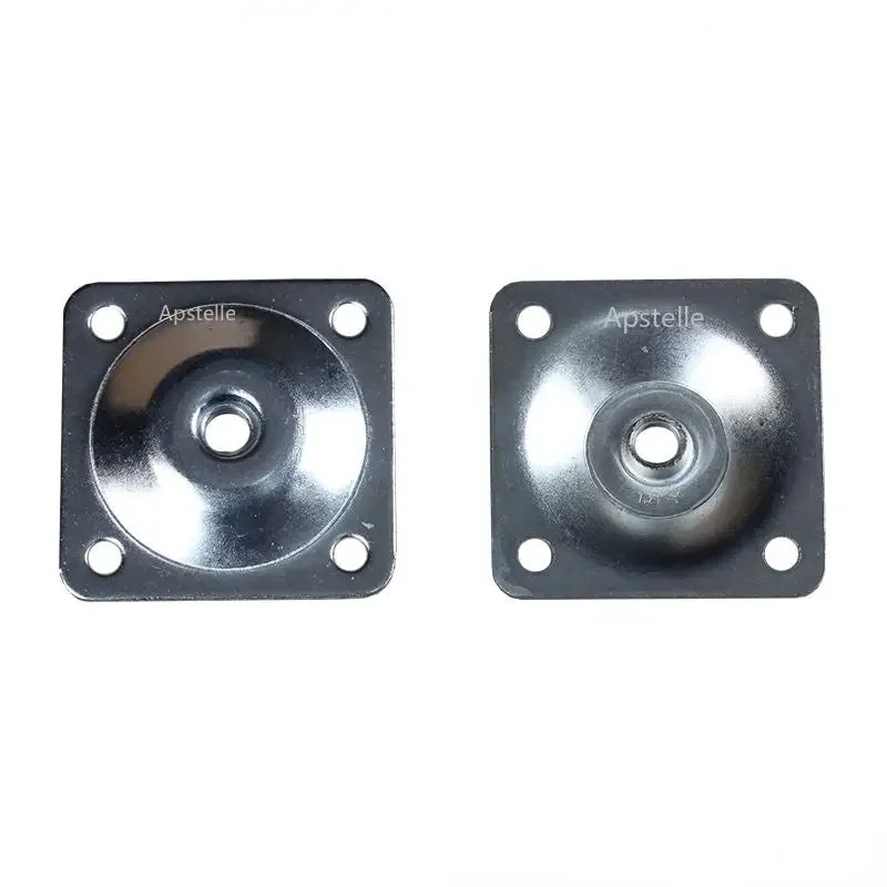 6 Pcs Iron 48x48mm Sofa Table Chair Feet Plates with Hanger Bolts Adapter Square Attachment Plates Furniture Mounting Leg image 2