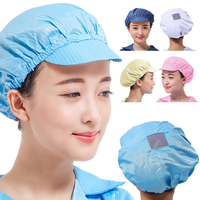 Unisex Elastic Hats Anti-Static Safety Working Hats Dustproof ESD Mens Clean Room Protective Electronics Factory Workship Cap