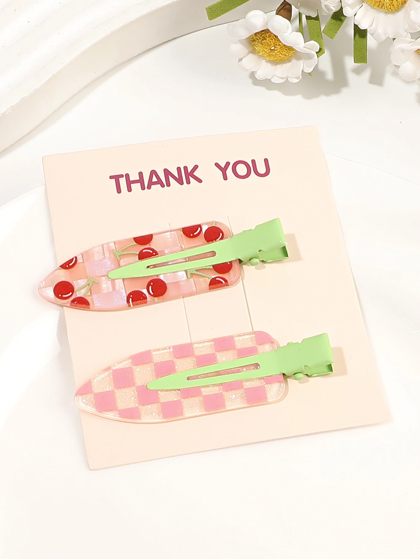 2 Pcs No Bend Hair Clips No Crease Hair Clip Makeup Clips for Women and Girls,Cute Candy Color Cartoon Design Hair Pins