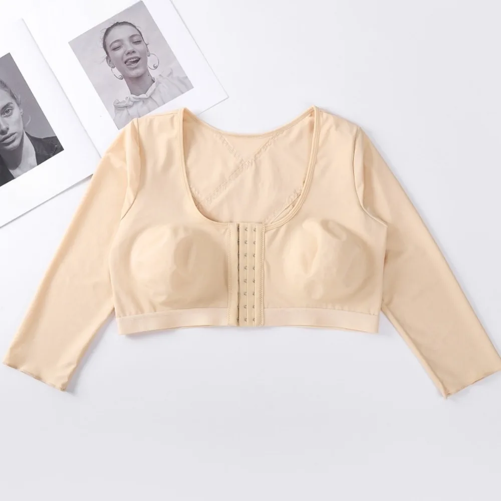 ملابس داخلية لتشكيل الجسم للتحكم في البطن، حمالة صدر رياضية لليوجا قابلة للتعديل، أكمام سبعة أرباع