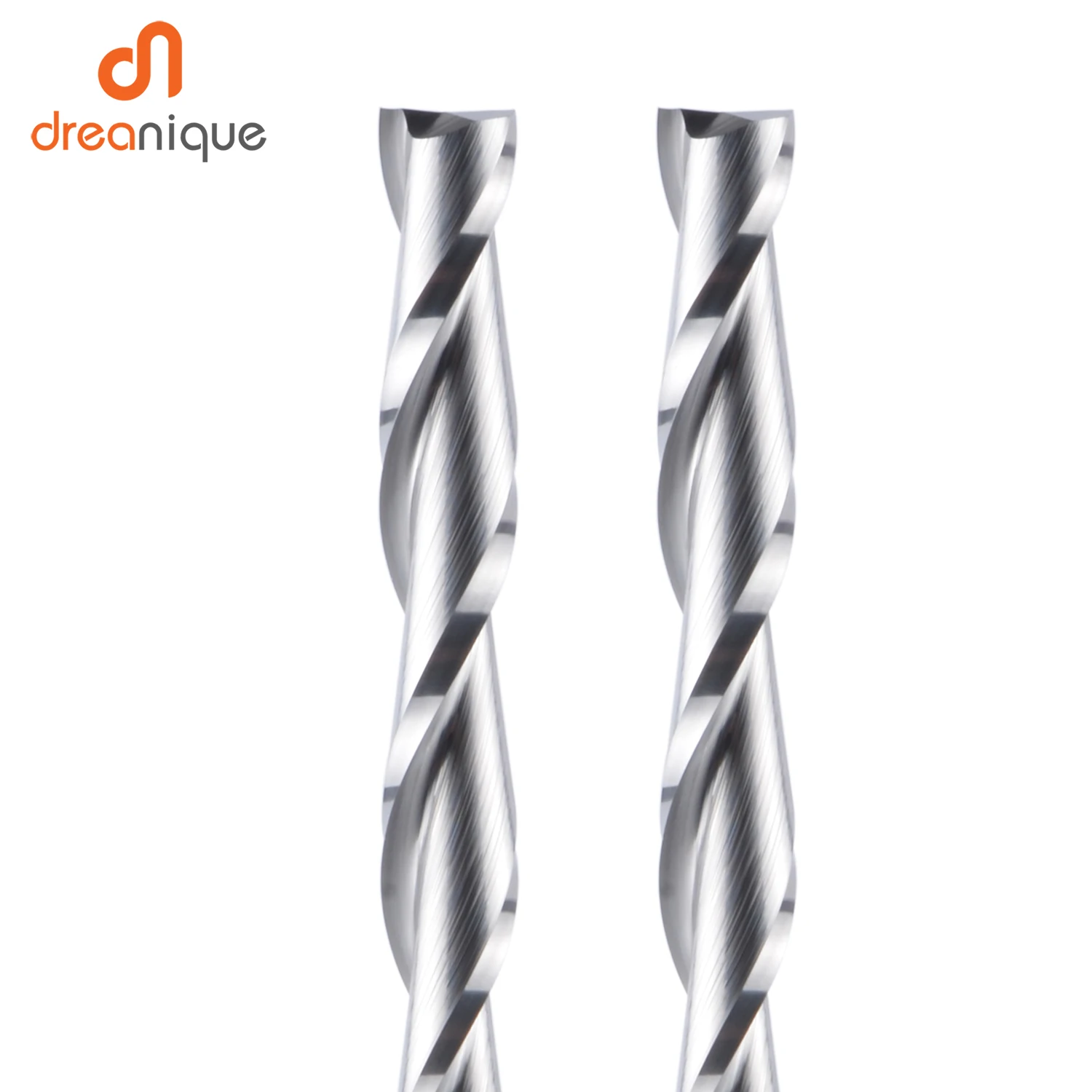 Dreanique 2pcs 2 Flutes Up Cut Spiral Router Bit 3.175-12mm Shank Solid Carbide Milling Cutter Woodwork End Mill Cutter Bits