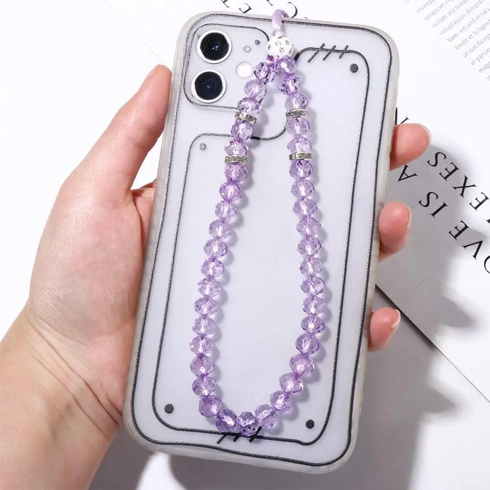 Phone Charm Wrist Strap Crystal Beads Key Lanyards Mobile Phone Straps Phone Lanyards Mobile Phone Chain Crystal Phone Straps
