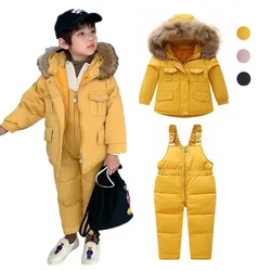 Baby Girl Snow Suit 6 to 9 12 18 24 Months Pink Yellow Black Toddler Boys Ski Set 2023 Winter Kids Clothes Sets Children Outfits