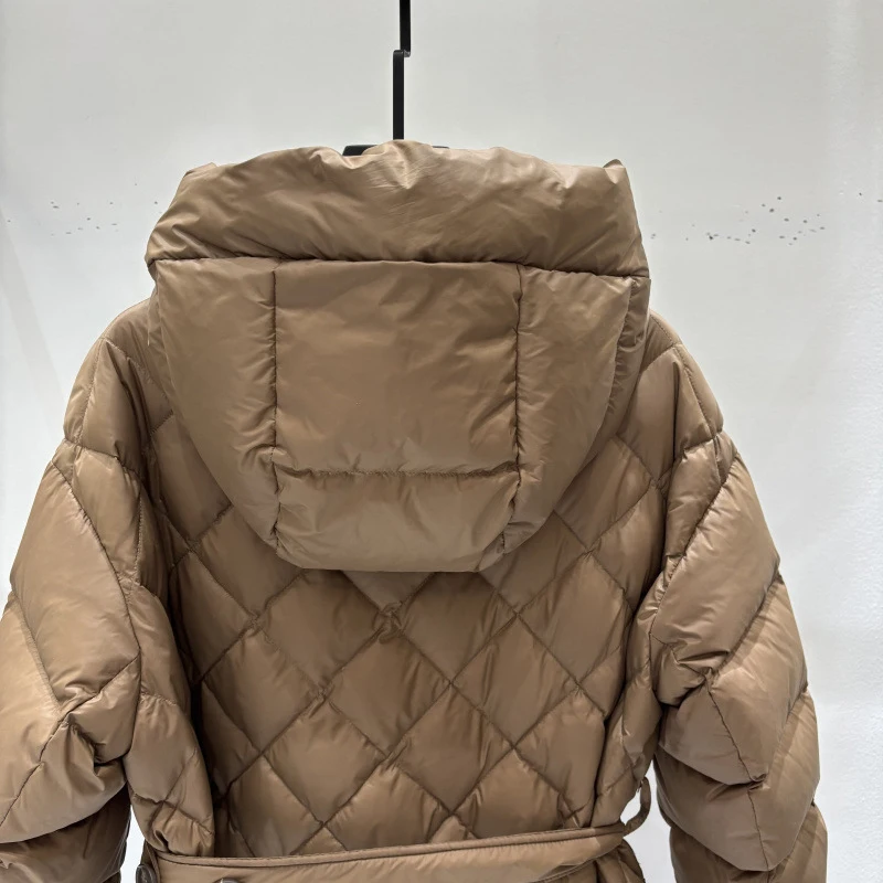 Schinteon женский белый утиный пуховик с капюшоном, повседневная свободная теплая осенне-зимняя верхняя одежда высокого качества, новое пальто 2025, пальто