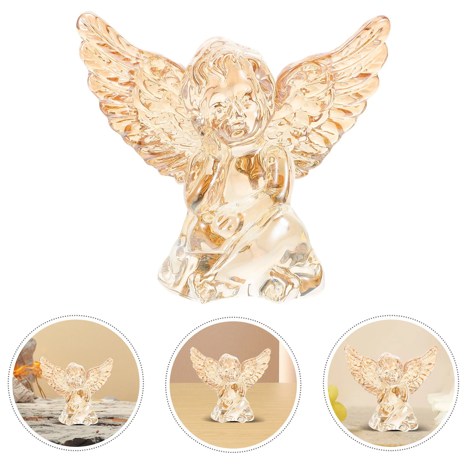 

Crystal Angel Ornament Elegant Home Decor For Living Room Bedroom Desk Craft Sculpture Crystal Decor Gift