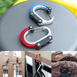 Liga de alumínio Montanhismo Fivela Camping Gadget Caminhadas Viagem Mochila Escalada Gadget Carabiner Clips, Acessório de pesca ao ar livre