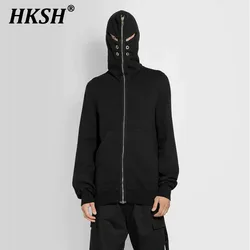 HKSH Spring Autumn New Men's RO Style Shark Hat Chic 4 Eyes Zipper Hooded Fashion Coat Dark Punk Hoodies Tide Sweatshirt HK0967