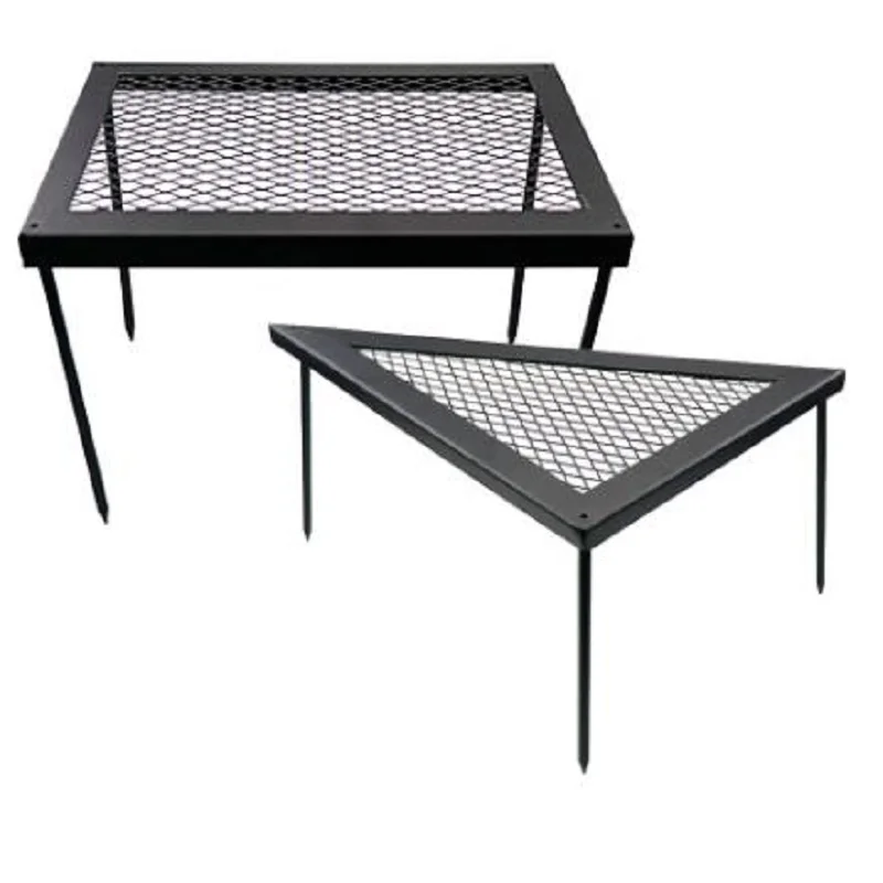 

Portable Outdoor Iron Mesh Table Camping Equipment Barbecue Rack Picnic Debris Shelf Accsesories BBQ Supplies Cookware Gadgets