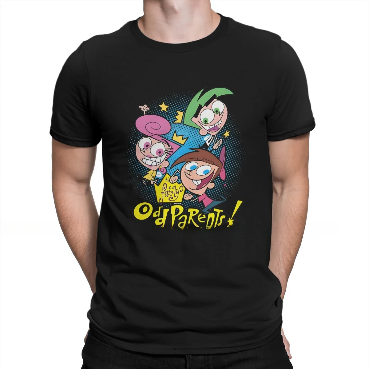 Summer harajuku custom Men group of three people Unique Pure Cotton Tees Short Sleeve The Fairly Oddparents  Crew Neck Clothes