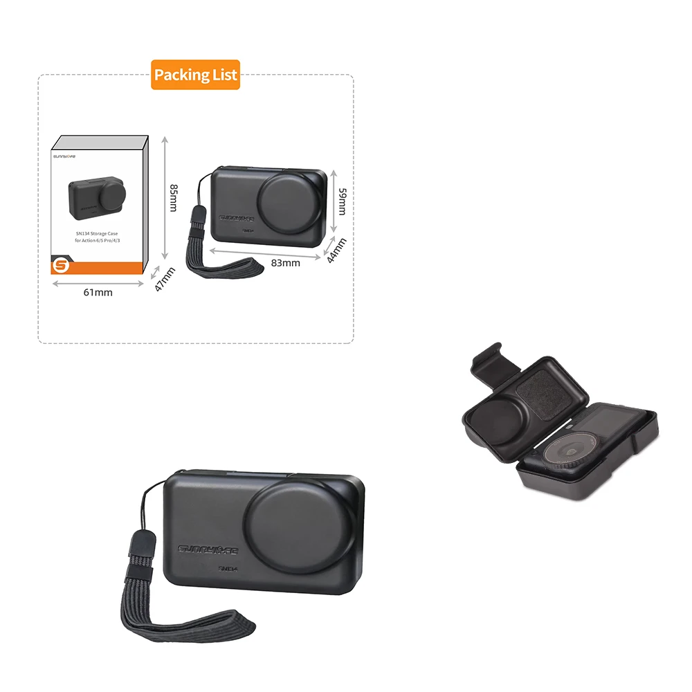 ل DJI Action 6/5 Pro/4/3 حافظة تخزين مقاومة للصدمات ملحقات حماية محمولة لكاميرات الحركة