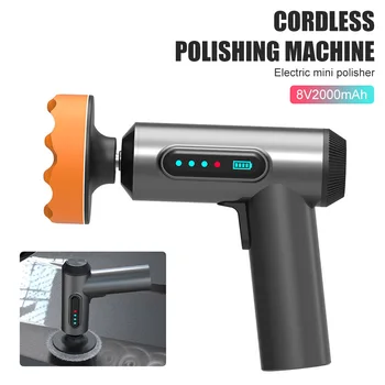 Electric car polisher USB rechargeable wireless polishing machine with 3 discs electric sander waxing machine auto accessories