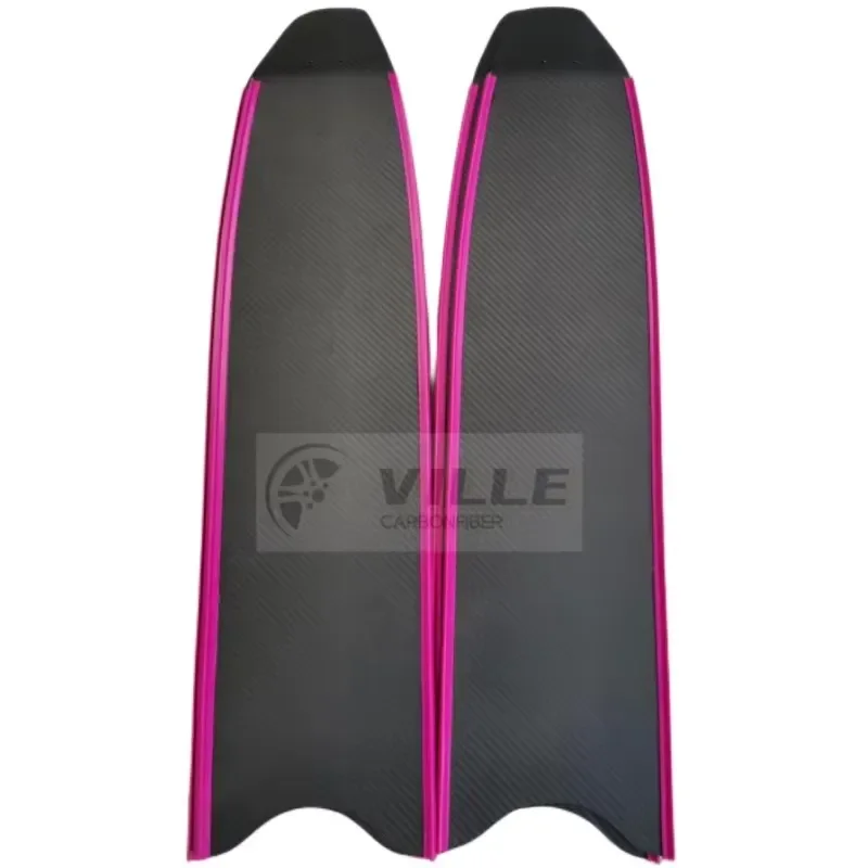 Custom Carbon Fiber Freediving Fin with Rubber Foot Pocket Carbon Fiber Swimming Fin Freediving for Harpoon Fishing Barrel