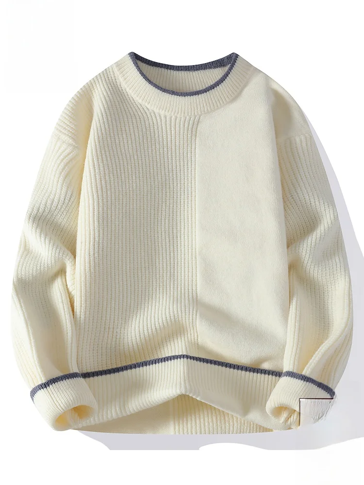 

PaulFrank Retro Patchwork Knit Sweater Men's Autumn New Trend Brand Warm Loose Knitted Base irt Large Mouth Monkey Design