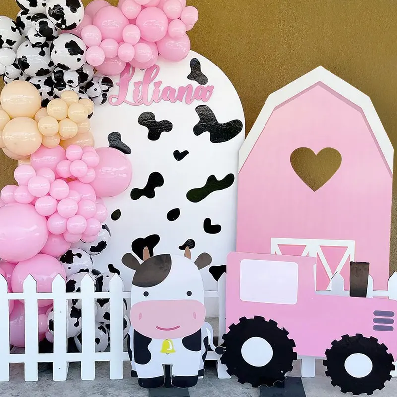 Farm Birthday Party Backdrop Animals KT Board Farm Cow Cutouts Pink Farm Birthday Party Backdrops Baby Shower Girls Boys